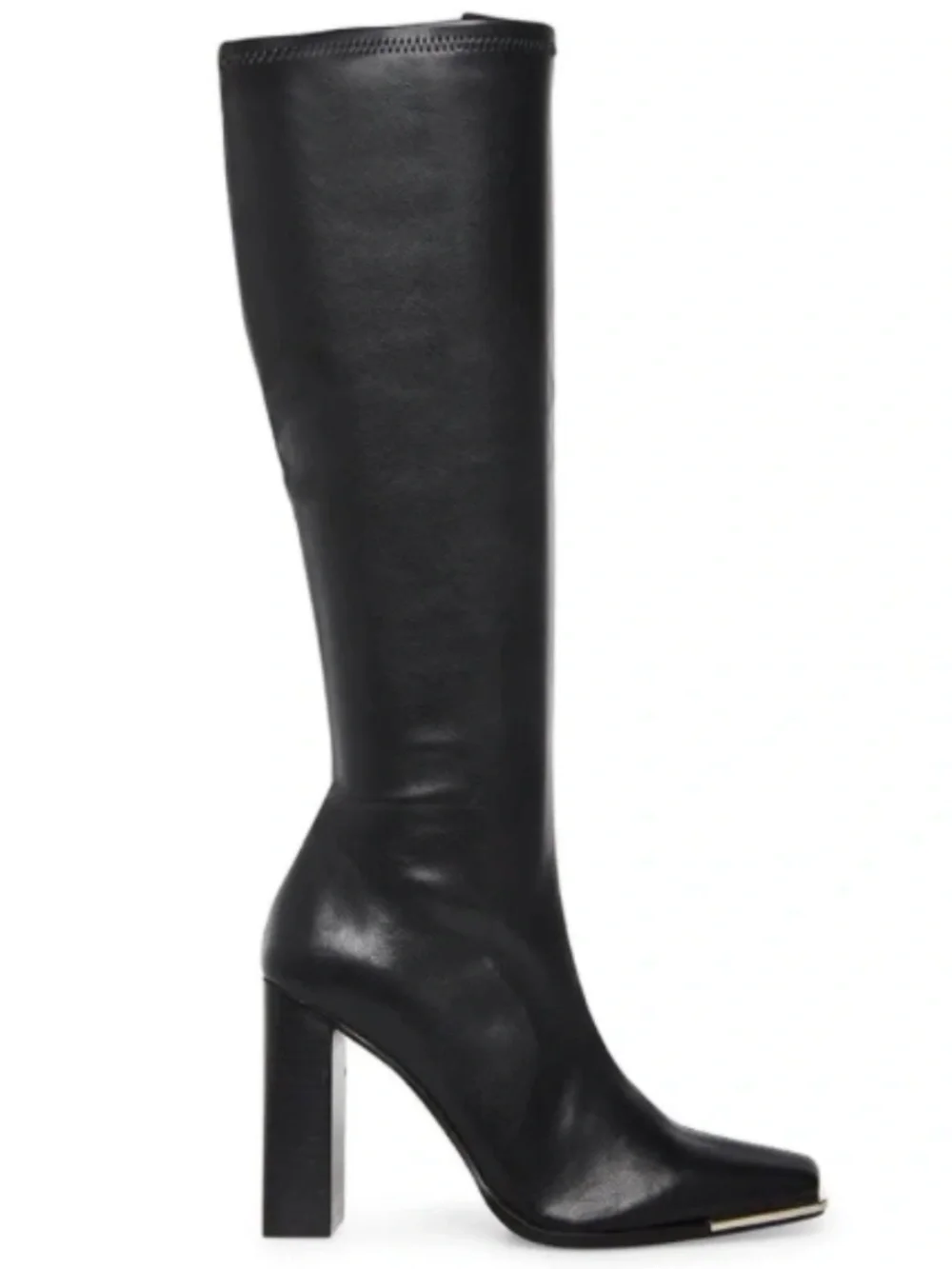 Steve Madden Fedora Leather Knee High Boots in Black